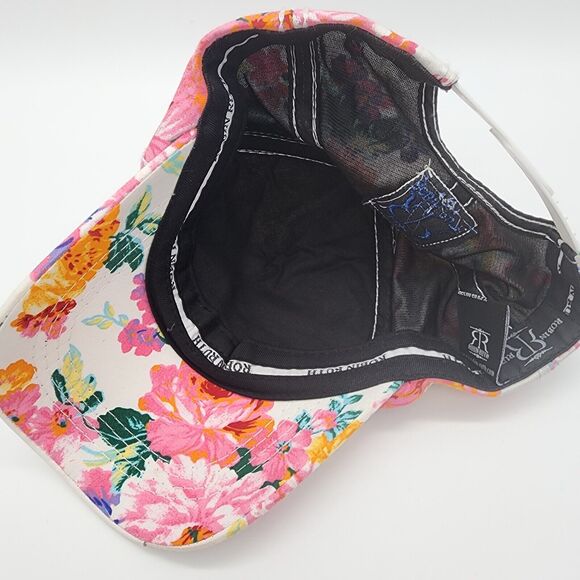 Robin Ruth Espana Quilted Hat Cap Allover Floral Embroidered Snapback Adjustable - Picture 8 of 10